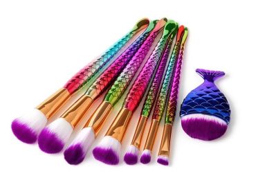 8 Pc Exotic Beauty Enhancer Cosmetic Brush Set (Color: CLOURFUL)